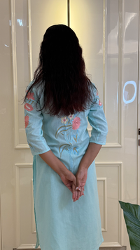 Ice Blue Thread Flower Set