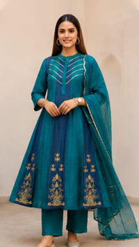 Blue Dual Anarkali Set