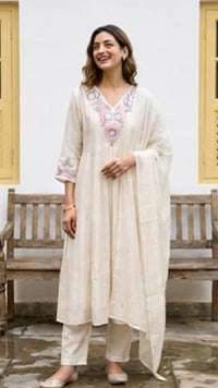 Cream Anarkali Rakhi Set