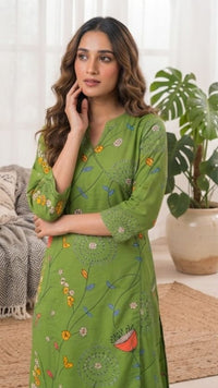 Flowers Green Angrakha Set
