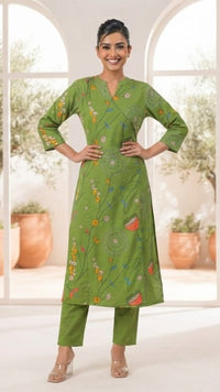 Flowers Green Angrakha Set