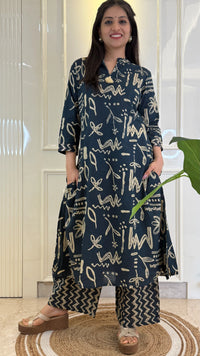 Abstract Aline Blue  Dupatta Set