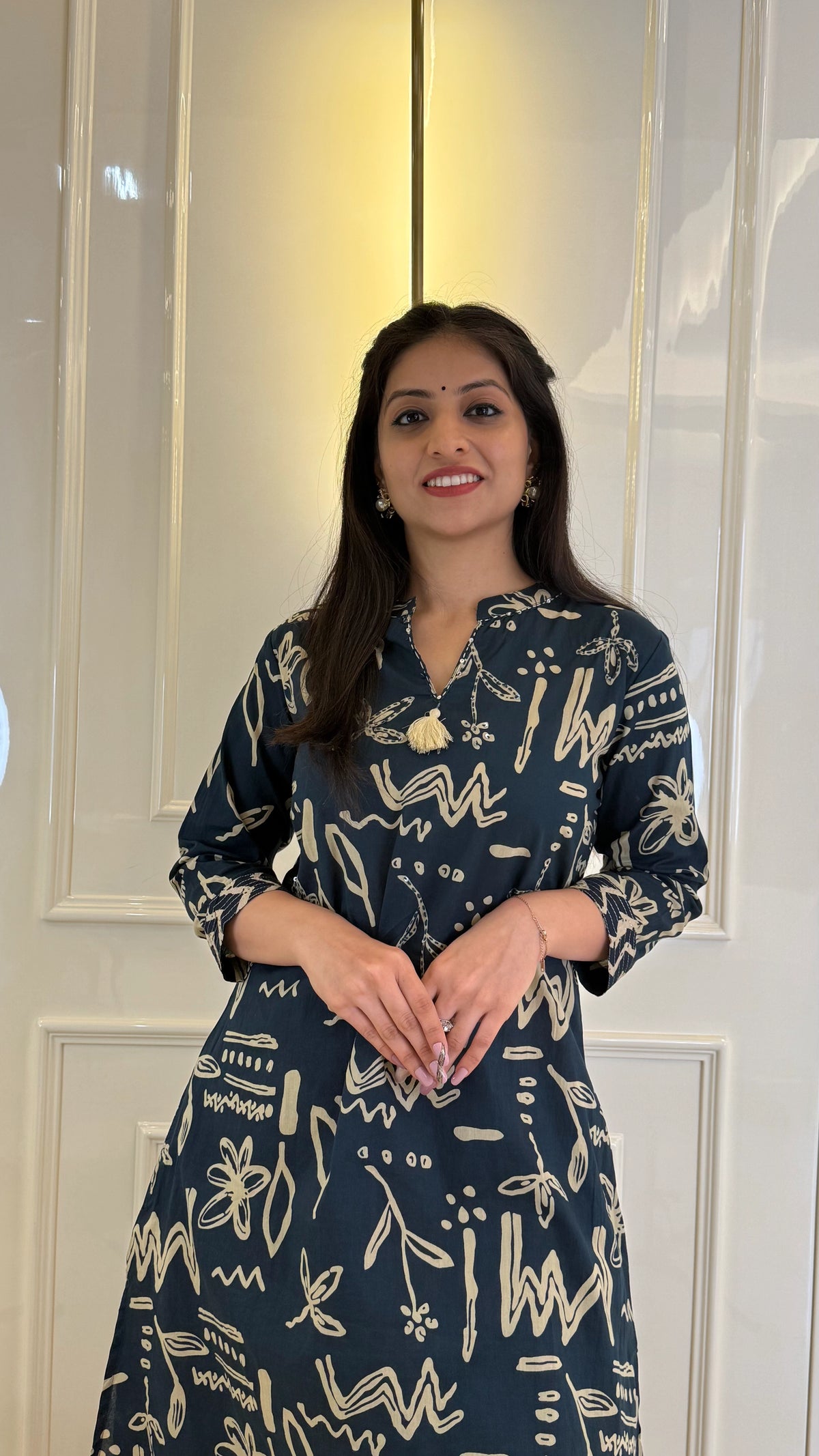 Abstract Aline Blue  Dupatta Set