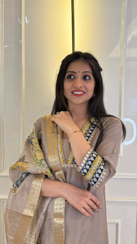 Copper Organza Dupatta Set