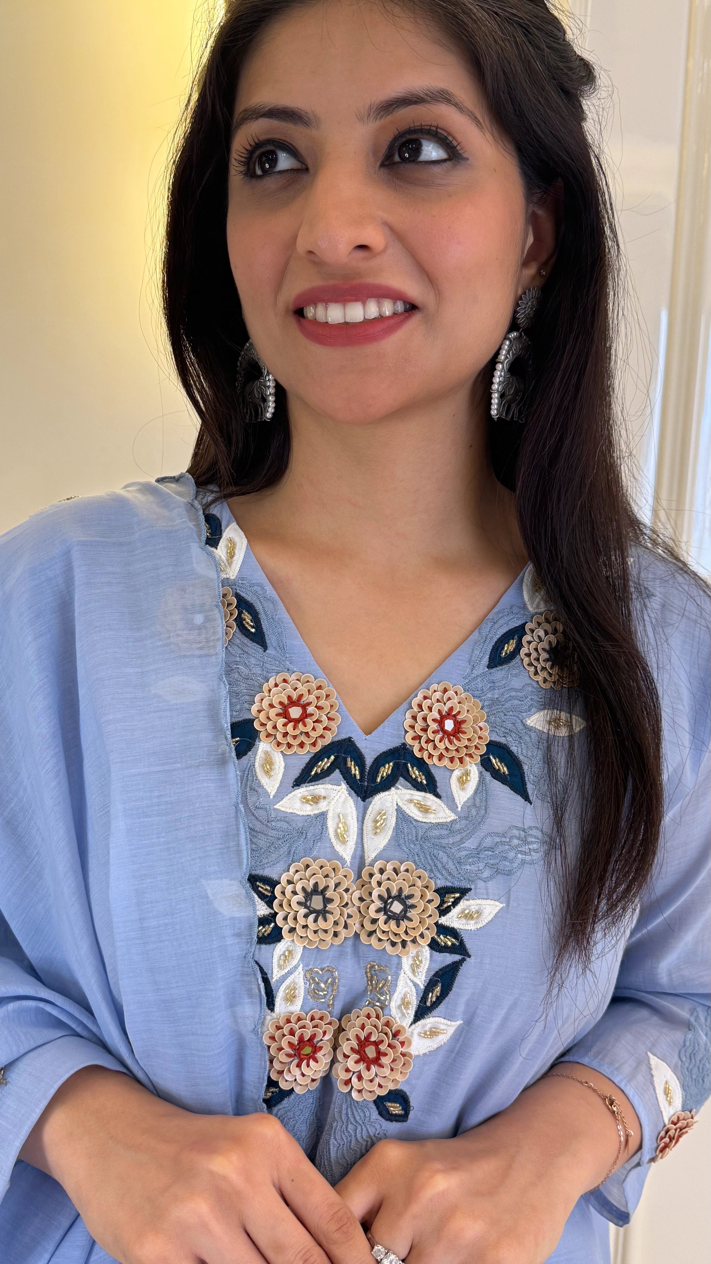 Ice Blue Wedding Dupatta Set