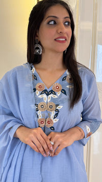 Ice Blue Wedding Dupatta Set