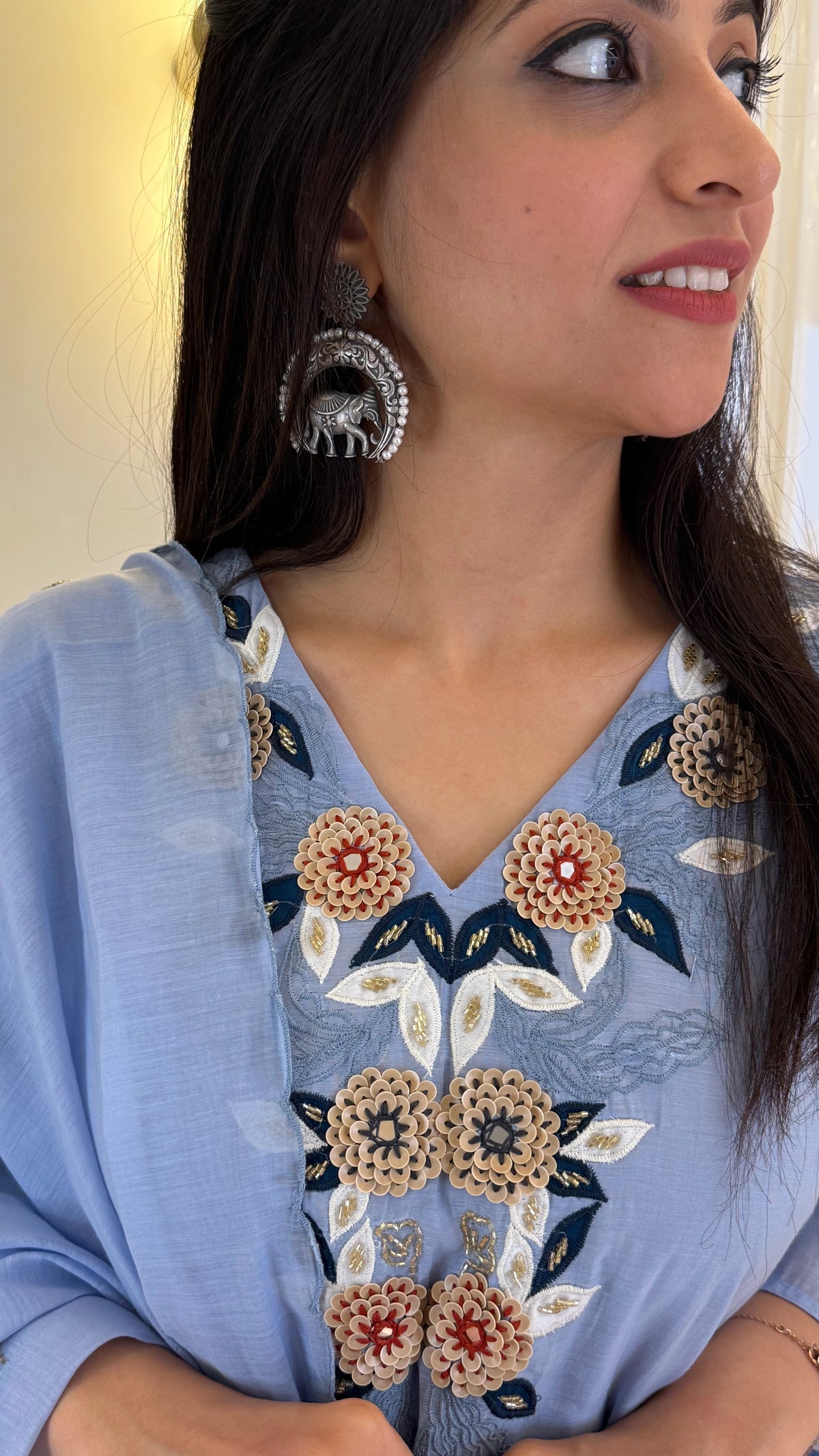 Ice Blue Wedding Dupatta Set