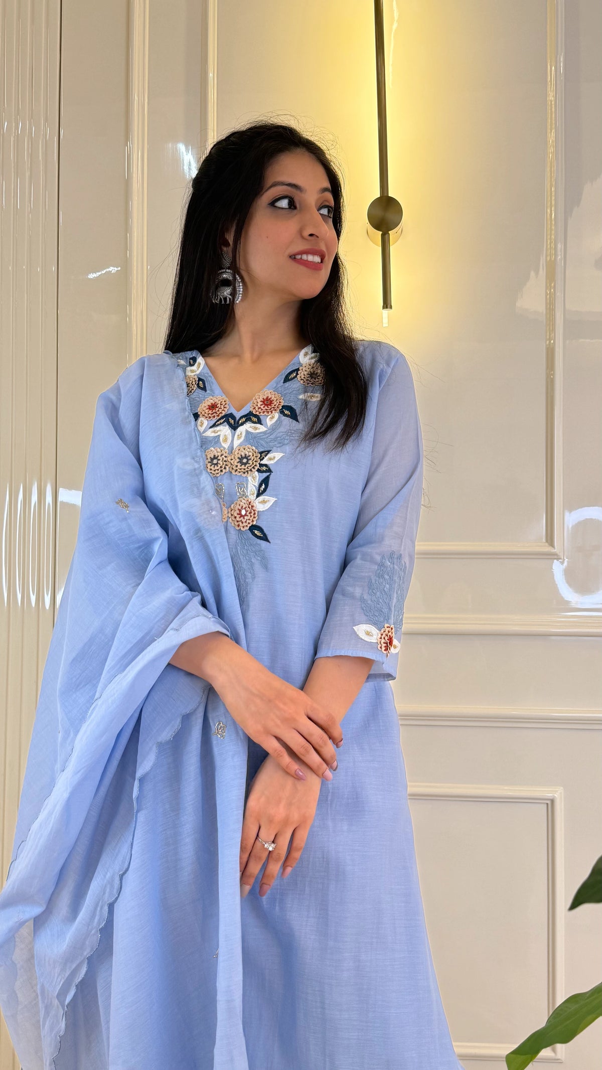 Ice Blue Wedding Dupatta Set