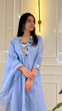 Ice Blue Wedding Dupatta Set