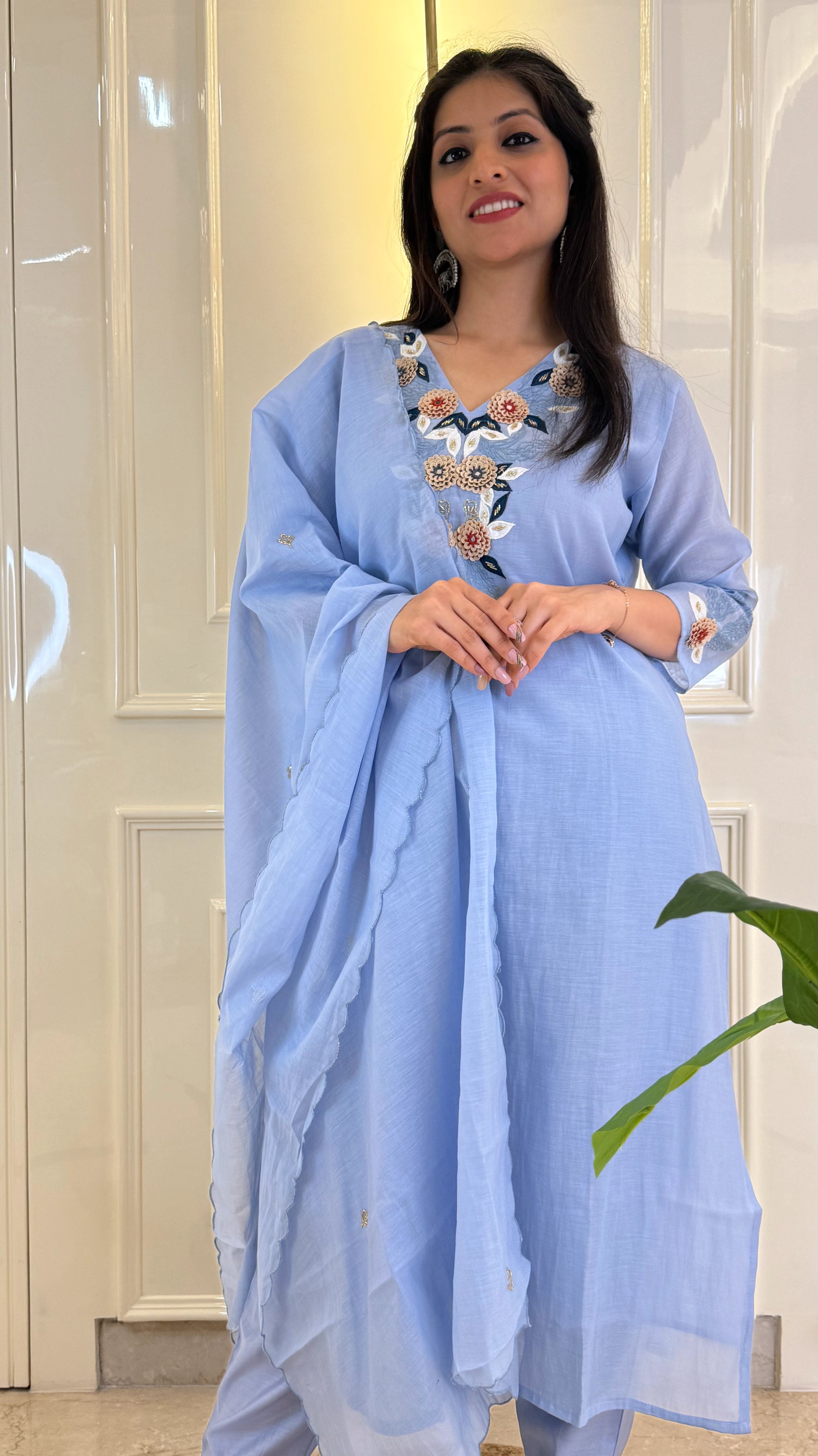 Ice Blue Wedding Dupatta Set