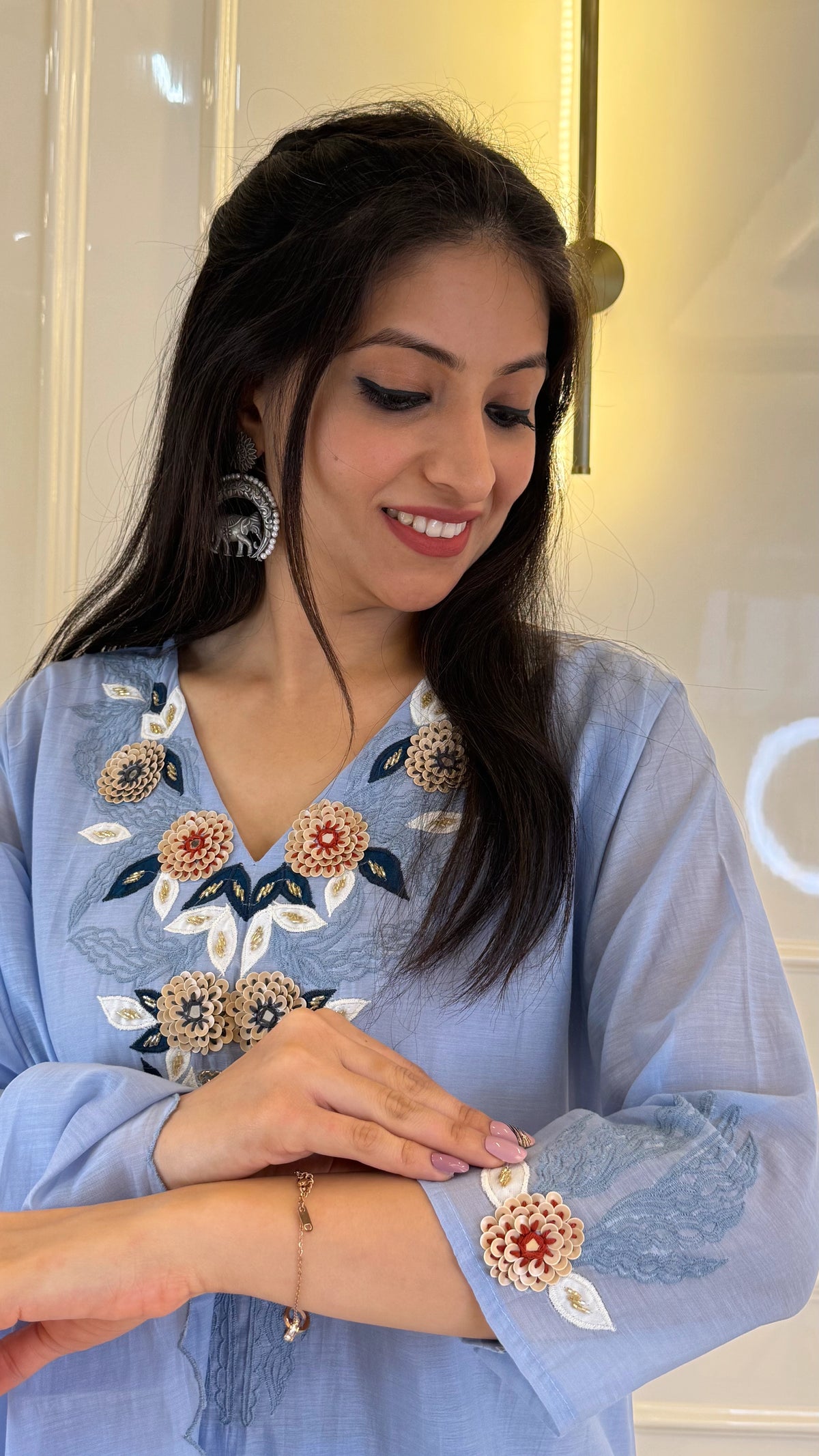 Ice Blue Wedding Dupatta Set