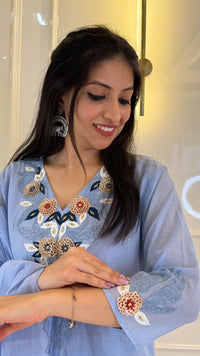 Ice Blue Wedding Dupatta Set