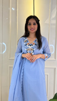 Ice Blue Wedding Dupatta Set