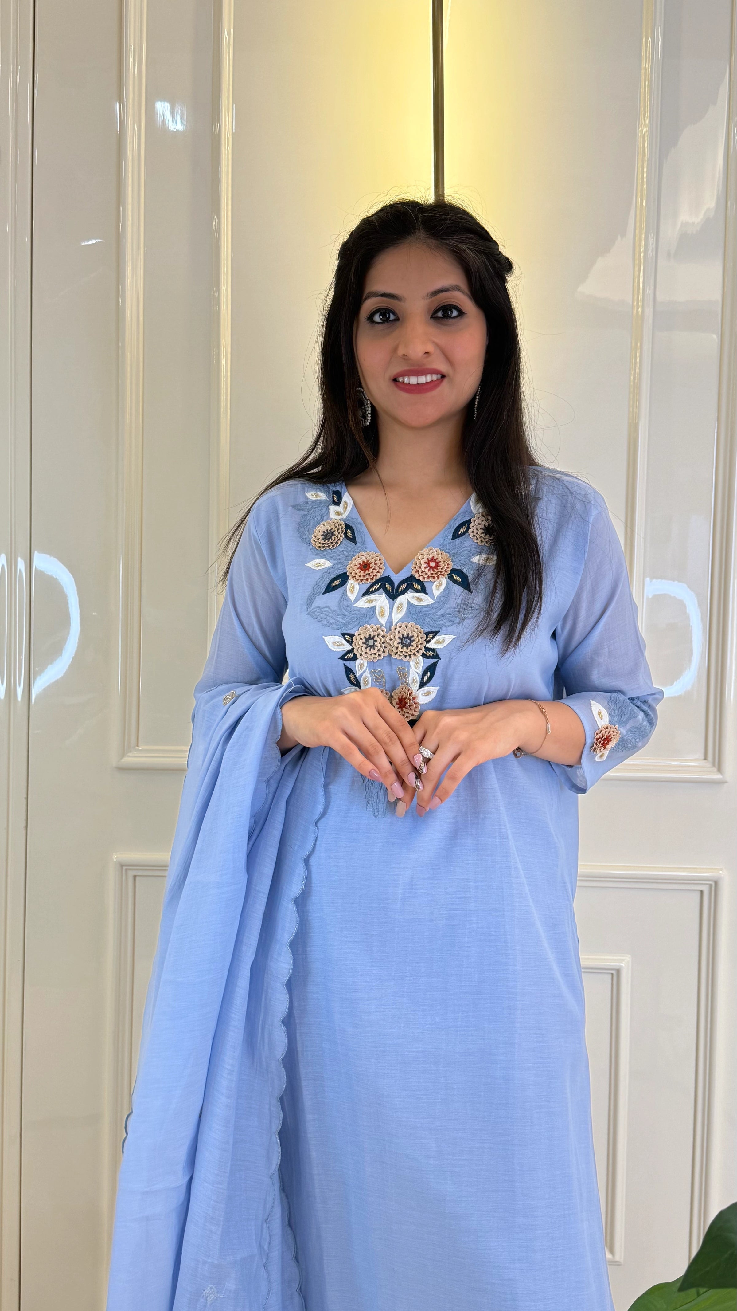 Ice Blue Wedding Dupatta Set