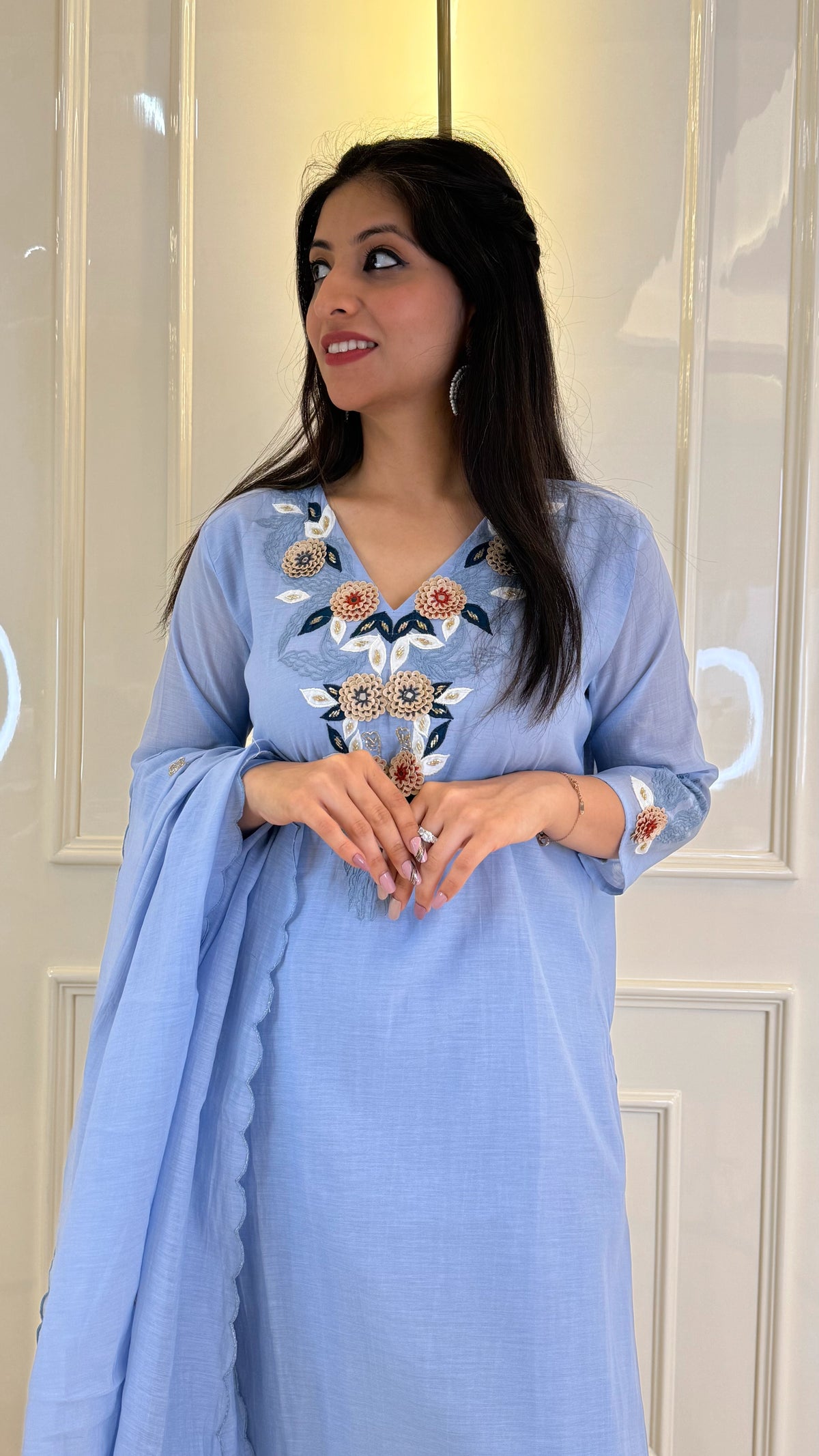 Ice Blue Wedding Dupatta Set