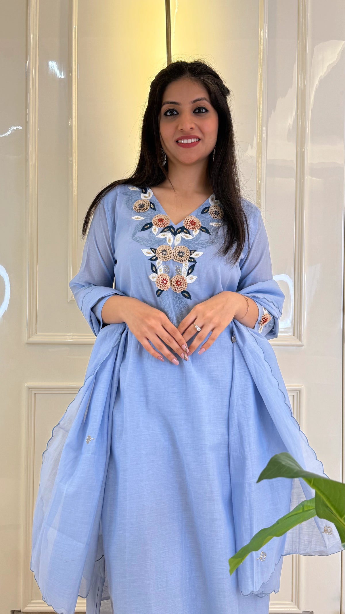 Ice Blue Wedding Dupatta Set