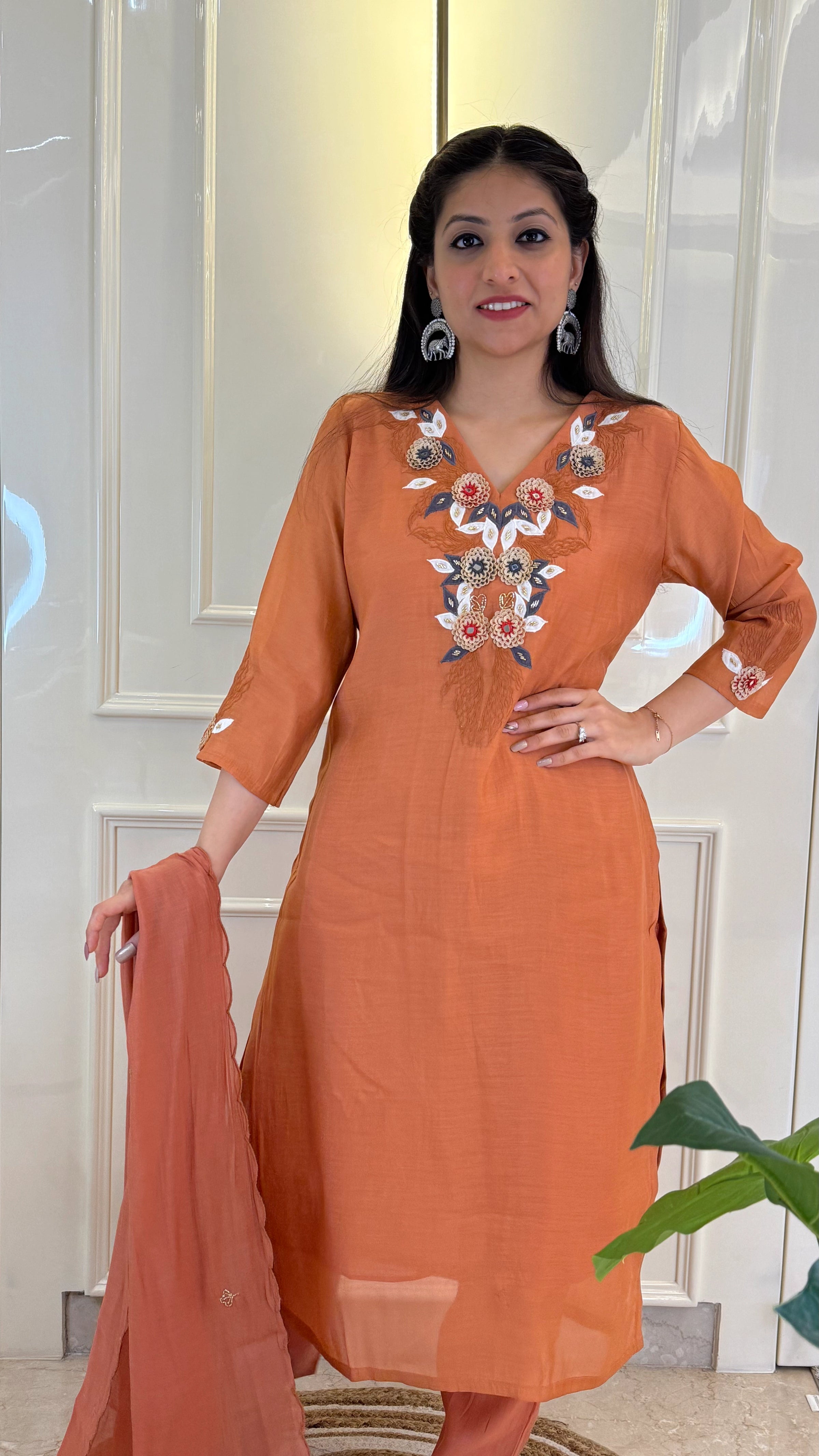 Rust Wedding Collection Dupatta Set