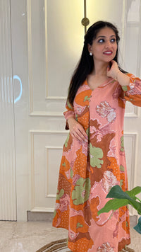 Pastel Aline Kurti Pant Cords Set