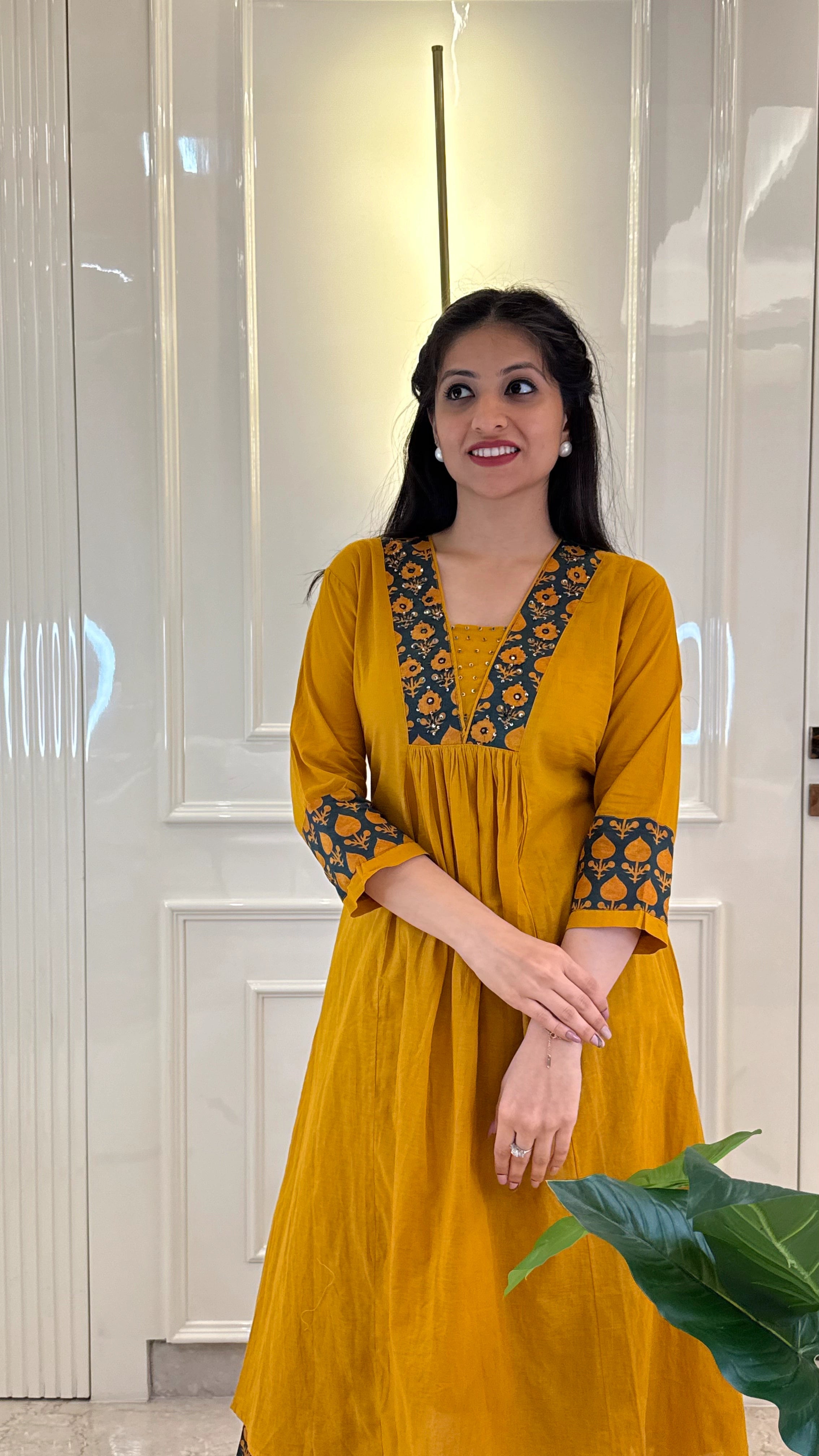 Aline Frock Style Yellow Set