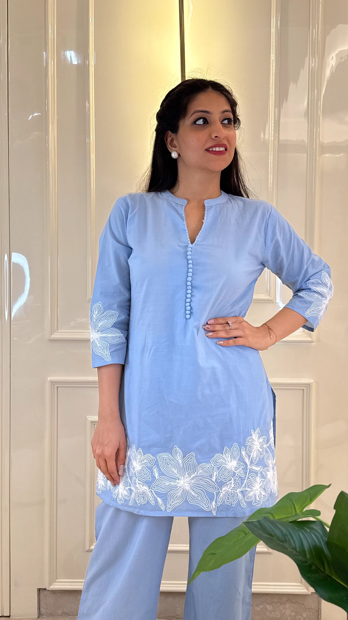 Sky Blue With Thread Cords