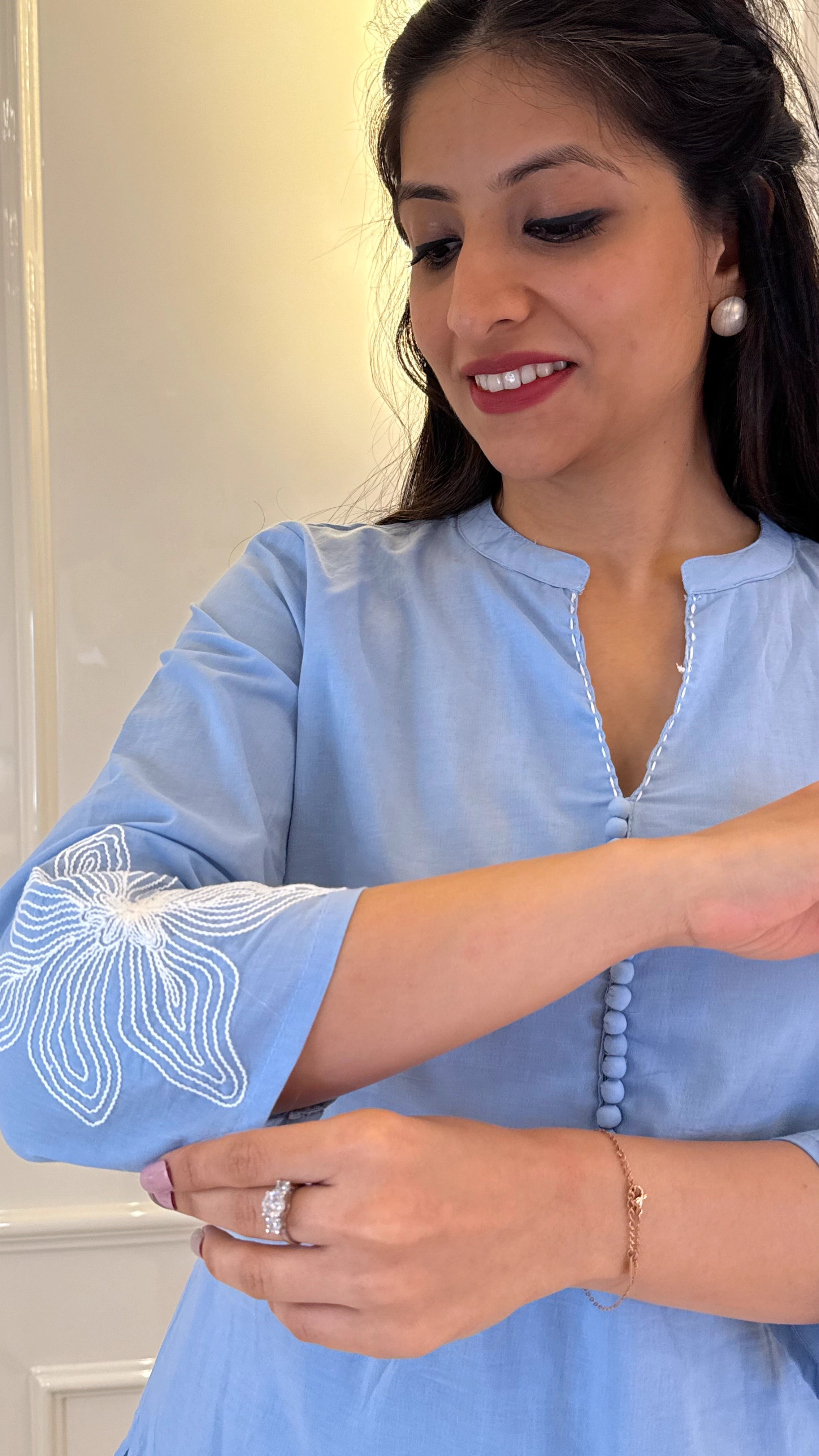 Sky Blue With Thread Cords