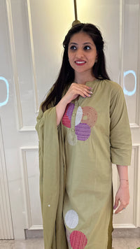 Geometric Green Dupatt Set