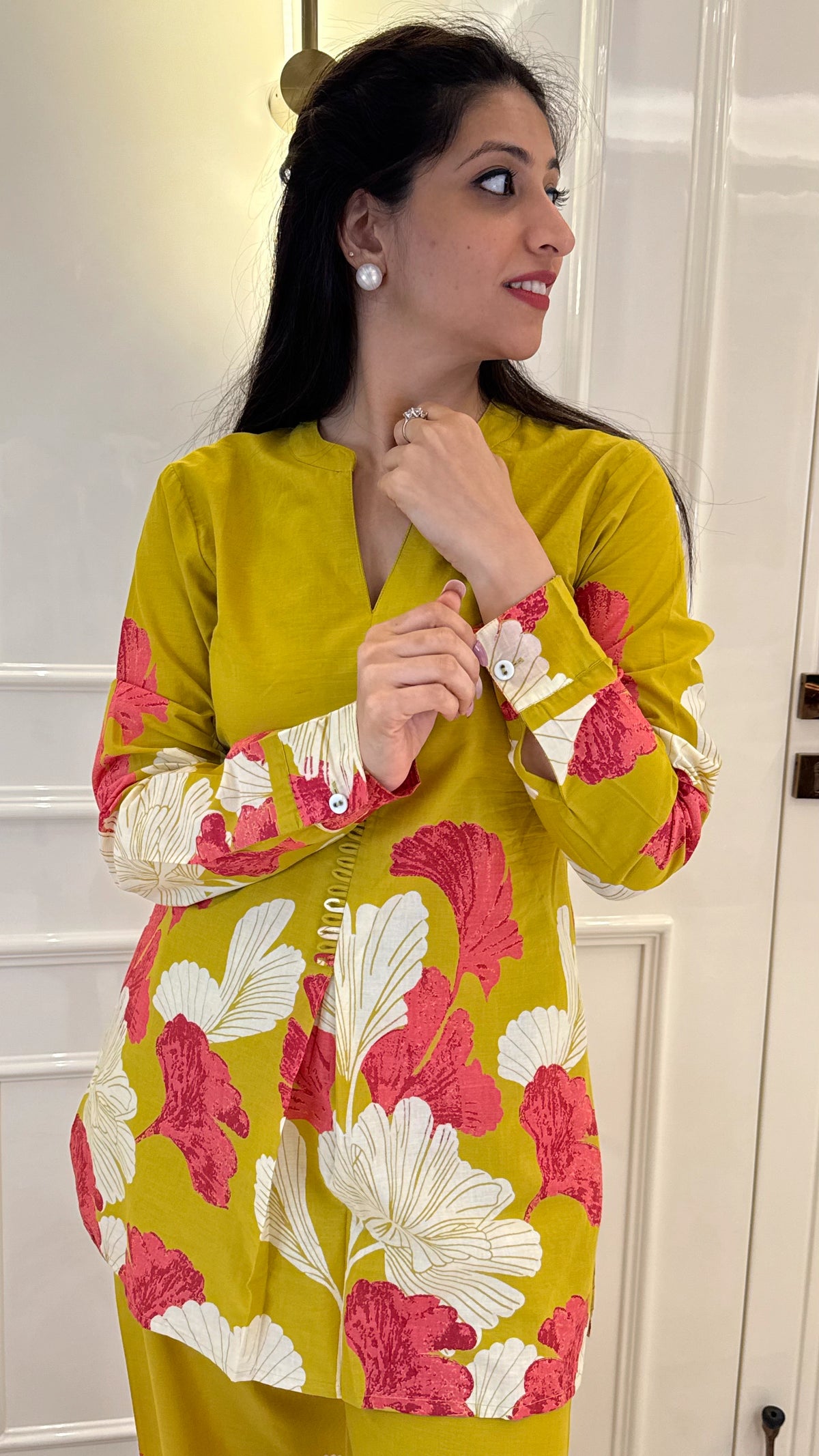 Leaf Multicolour With Mustard Cords