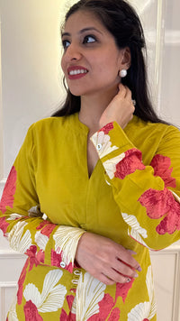 Leaf Multicolour With Mustard Cords