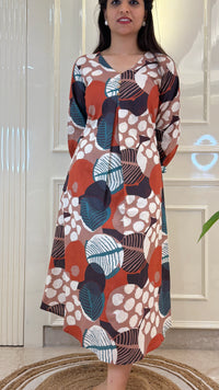 Orange Geometric Frock