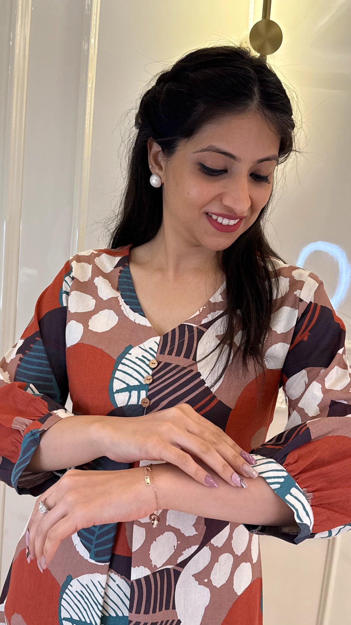 Orange Geometric Frock