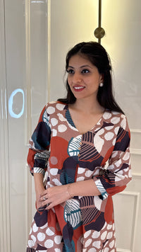 Orange Geometric Frock