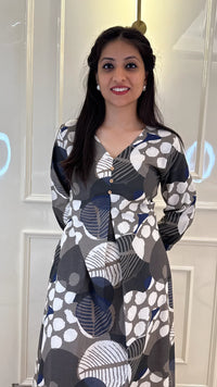 Grey Geometric  Frock