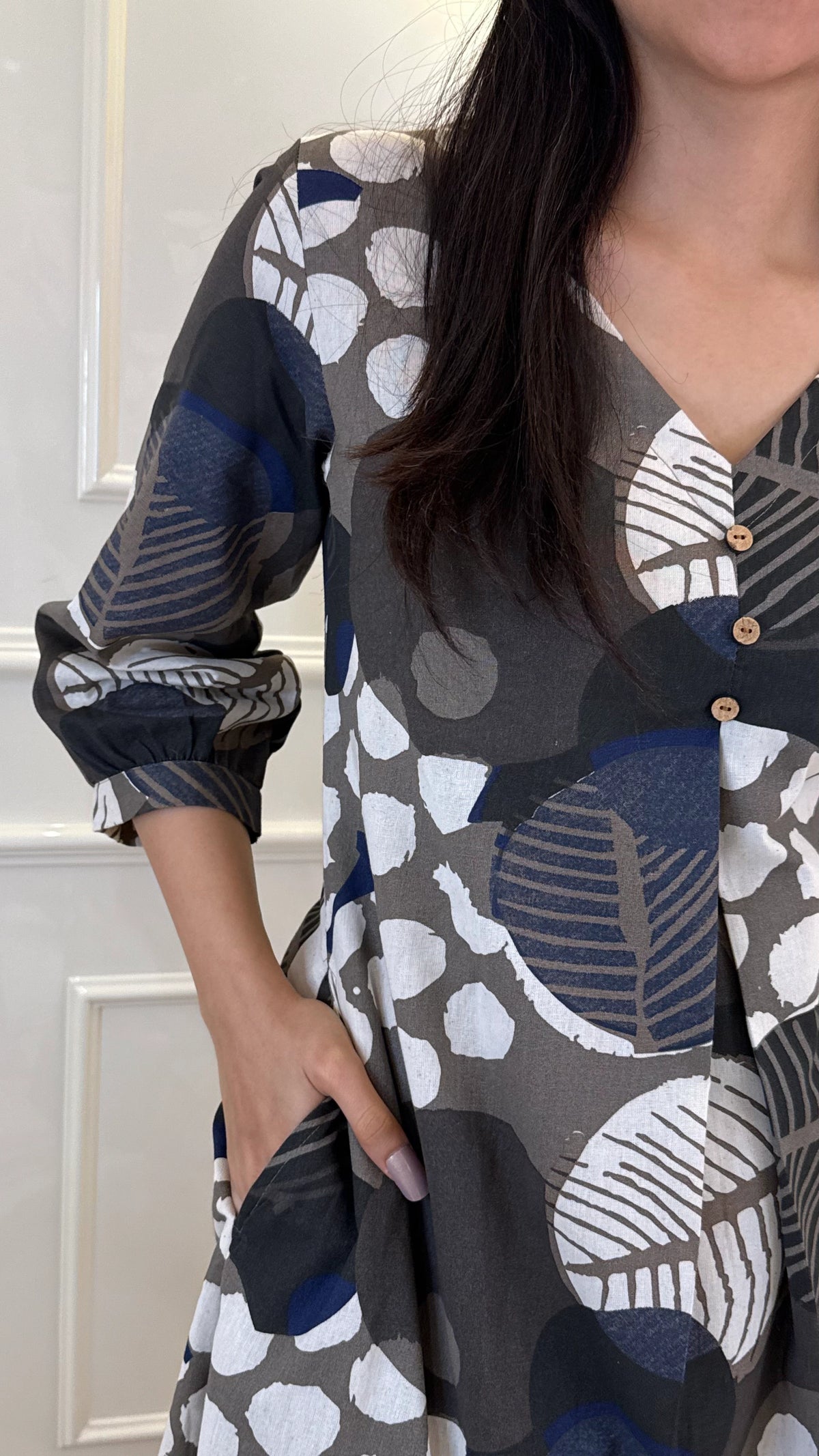 Grey Geometric  Frock