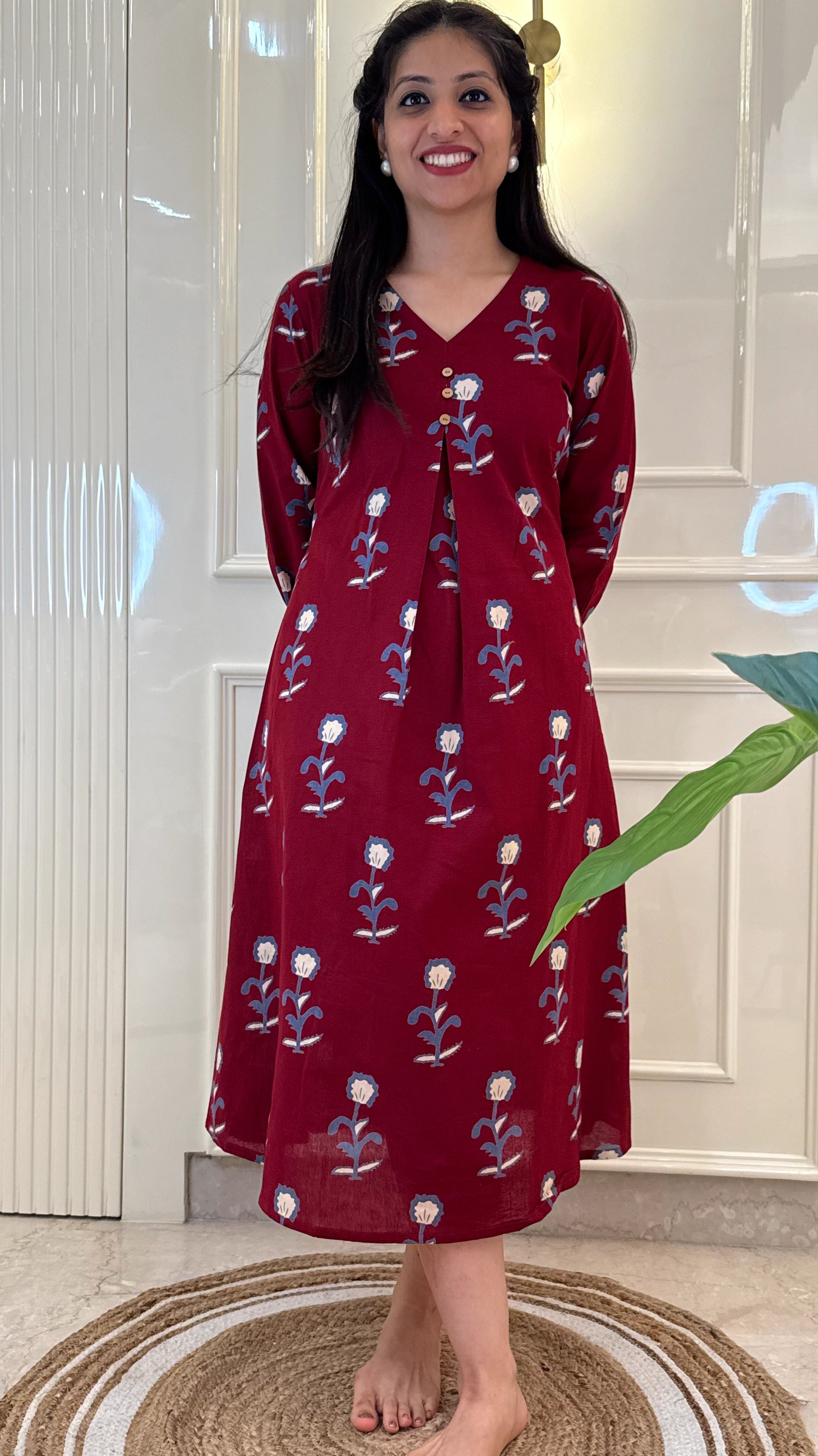 Flower Maroon Frock