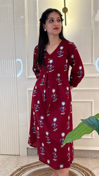 Flower Maroon Frock