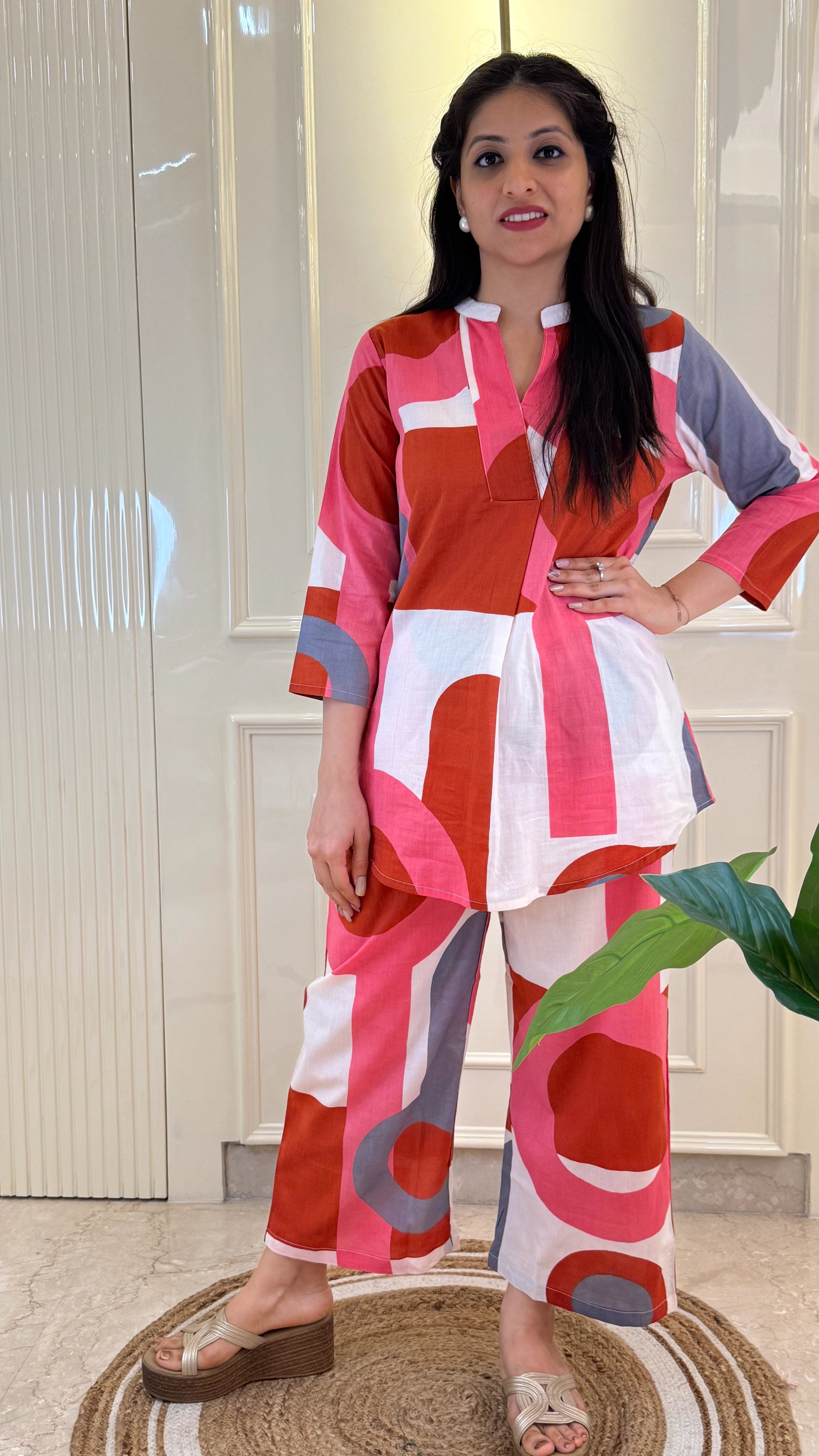 Pink Cords Geometric