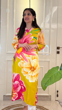 Yellow Muslin Kurti