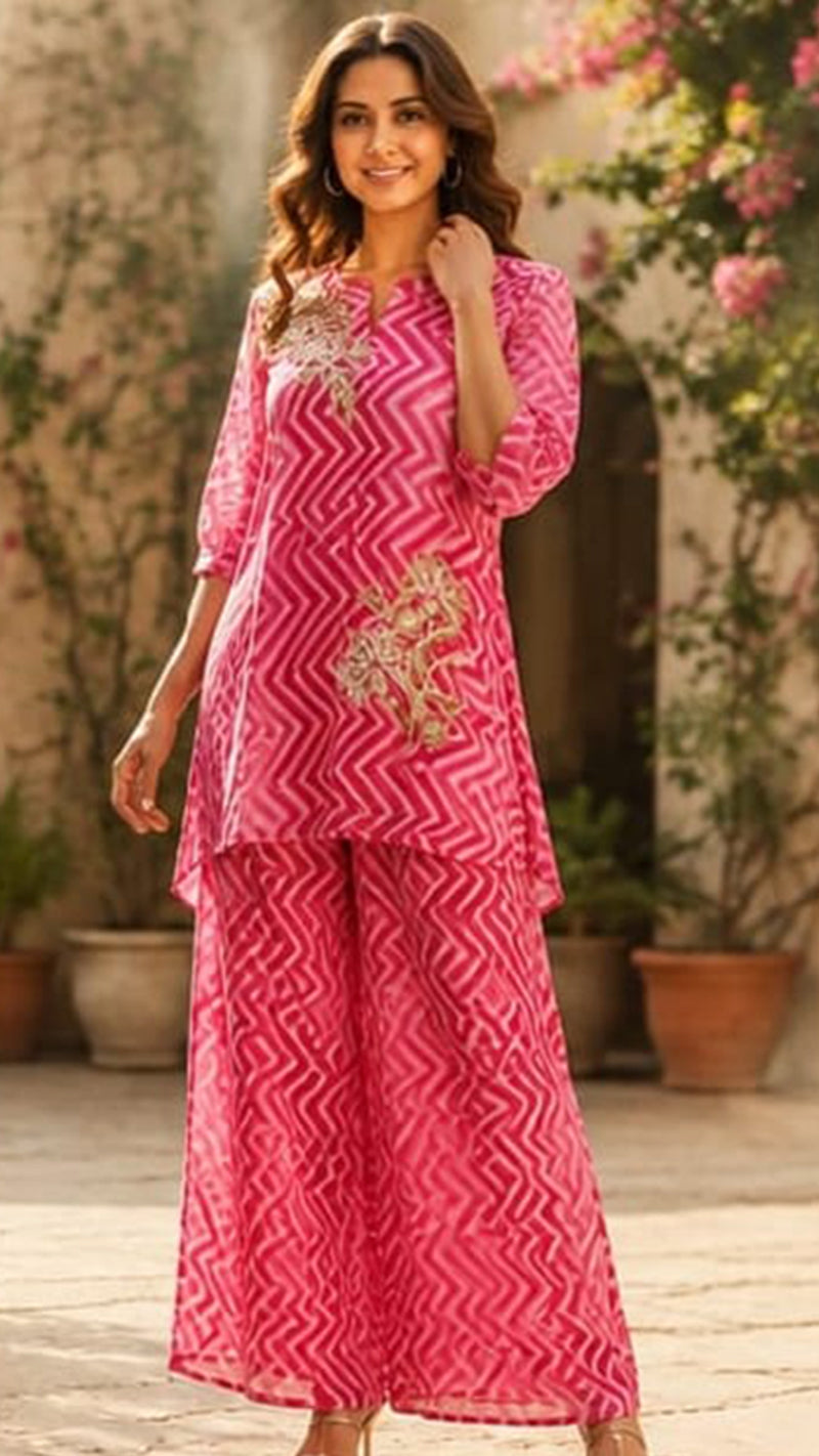 Pink Rakhi Laheriya Set