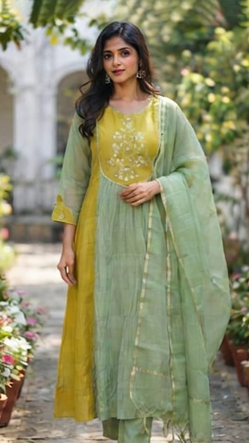 Yellow Green Rakhi Set